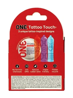 Презервативи ONE Tattoo Touch 3 шт, картонна коробка