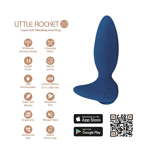 Анальна смарт-вібропробка Adrien Lastic Little Rocket 2.0, 10 режимів, подвійний силікон