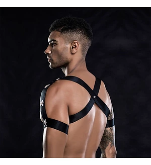 Еротичний комплект для чоловіків труси + портупея One Size Black
