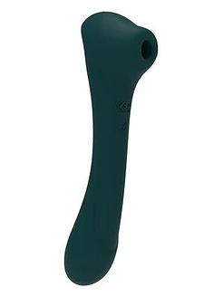 Вібратор та вакуумний кліторальний стимулятор 2-в-1 Alive Quiver Teal оновлена модель