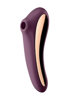 Вакуумний стимулятор з вібрацією Satisfyer Dual Kiss Wine Red