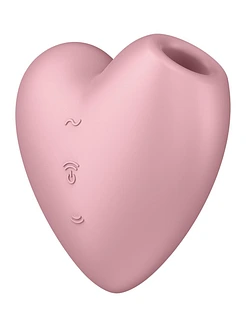 Вакуумний стимулятор-серце з вібрацією Satisfyer Cutie Heart Light Red