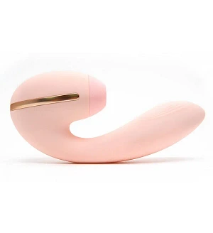 Вакуумний вібратор KISTOY Tina Mini Light Pink, вагінально-кліторальний