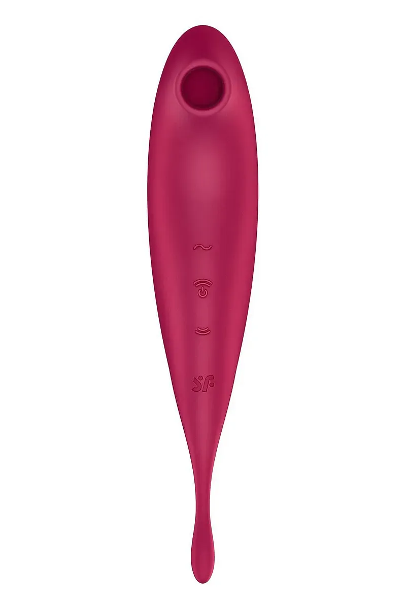 Смарт-вібратор для клітора з вакуумною стимуляцією Satisfyer Twirling Pro+ dark red