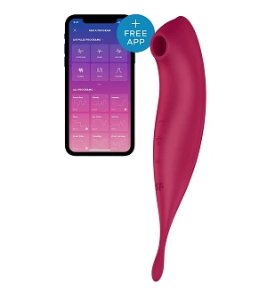 Смарт-вібратор для клітора з вакуумною стимуляцією Satisfyer Twirling Pro+ dark red