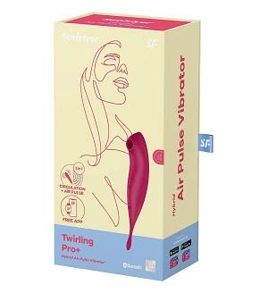 Смарт-вібратор для клітора з вакуумною стимуляцією Satisfyer Twirling Pro+ dark red