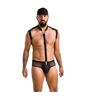 Комплект еротичної чоловічої білизни Passion 038 JOHN SET L/XL Black, боді, кепка