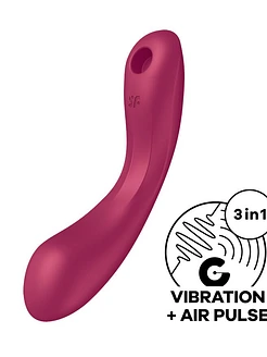 Вакуумний стимулятор з вібрацією Satisfyer Curvy Trinity 1 Red, іграшка 3в1