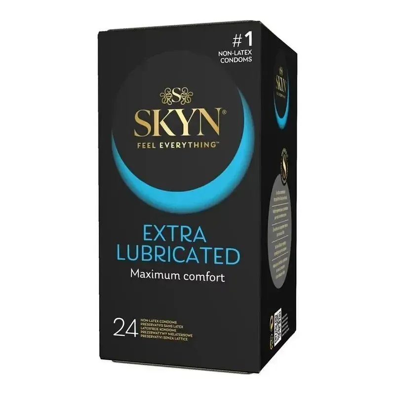 Безлатексні преміум-презервативи SKYN Extra Lubricated 24 шт, на 40 % більше змазки