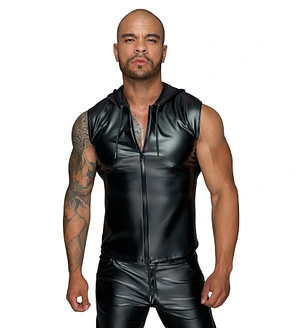 Чоловіча безрукавка з капюшоном Noir Handmade H062 Hooded Shirt, M, мокрий ефект
