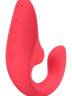 Вагінально-кліторальний стимулятор Womanizer Blend Vibrant Rose, вібрація + вакуум, 2 мотори