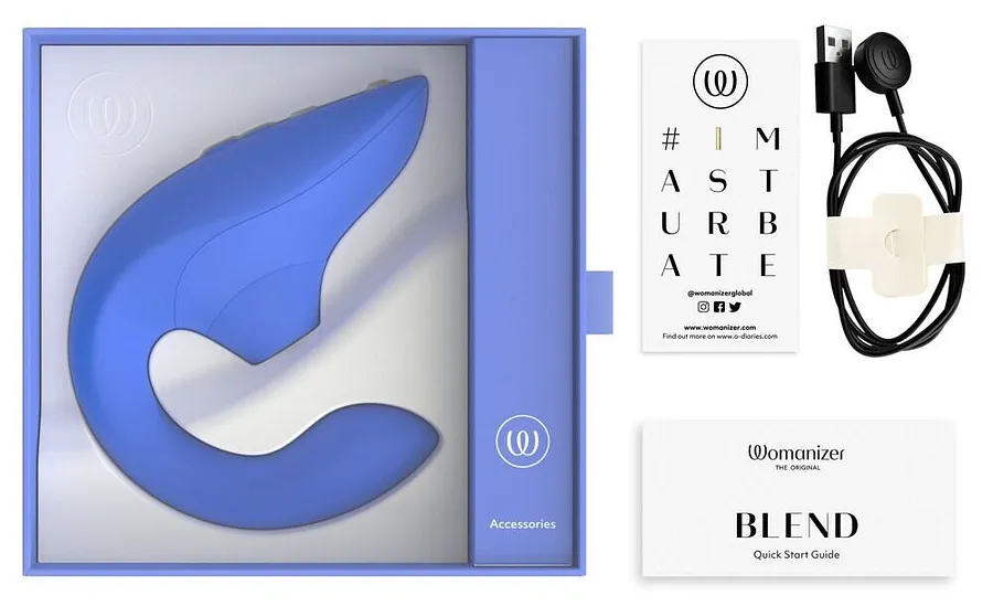 Вагінально-кліторальний стимулятор Womanizer Blend Vibrant, вібрація + вакуум, 2 мотори