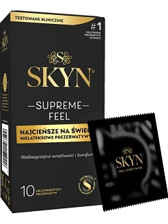 Ультратонкі безлатексні презервативи SKYN Supreme Feel 10 шт, 0,035 мм, природна текстура шкіри